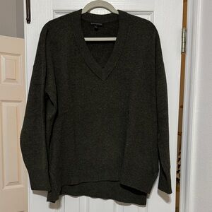 Olive Green V-Neck Sweater